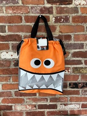 Orange Kids Monster Drawstring Bags - Playful Bag